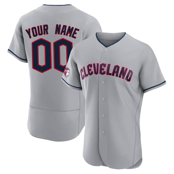 Custom Men's Authentic Cleveland Guardians Gray Road Jersey