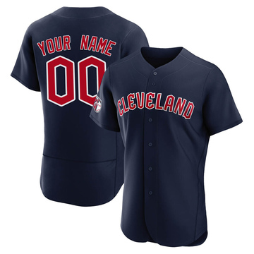 Custom Men's Authentic Cleveland Guardians Navy Alternate Jersey