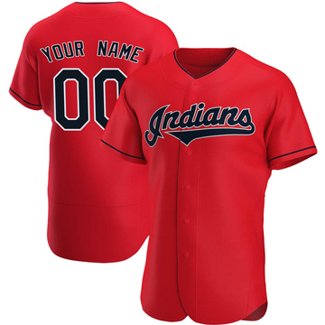 Custom Men's Authentic Cleveland Guardians Red Alternate Jersey