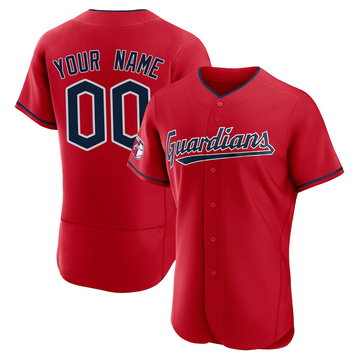 Custom Men's Authentic Cleveland Guardians Red Alternate Jersey
