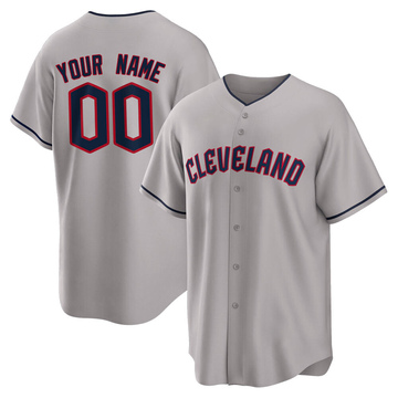 Custom Men's Replica Cleveland Guardians Gray Road Jersey