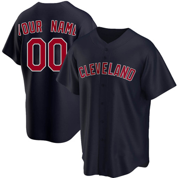 Custom Men's Replica Cleveland Guardians Navy Alternate Jersey