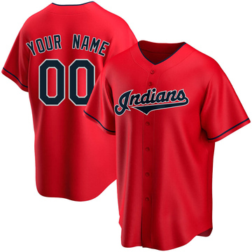Custom Men's Replica Cleveland Guardians Red Alternate Jersey