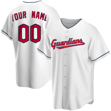 Custom Men's Replica Cleveland Guardians White Home Jersey