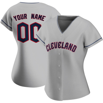Custom Women's Authentic Cleveland Guardians Gray Road Jersey