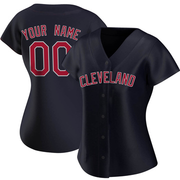 Custom Women's Authentic Cleveland Guardians Navy Alternate Jersey