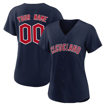 Custom Women's Authentic Cleveland Guardians Navy Alternate Jersey