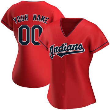 Custom Women's Authentic Cleveland Guardians Red Alternate Jersey