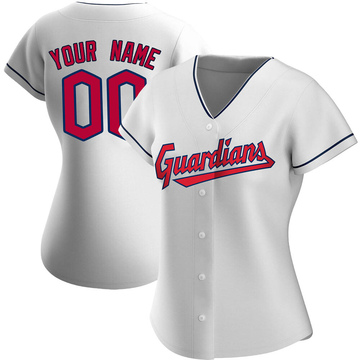 Custom Women's Authentic Cleveland Guardians White Home Jersey