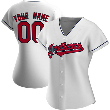 Custom Women's Replica Cleveland Guardians White Home Jersey