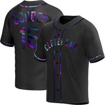 Dwight Gooden Men's Replica Cleveland Guardians Black Holographic Alternate Jersey