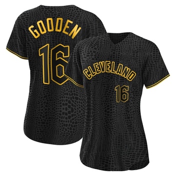 Dwight Gooden Women's Replica Cleveland Guardians Black Snake Skin City Jersey