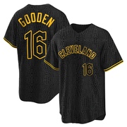 Dwight Gooden Youth Replica Cleveland Guardians Black Snake Skin City Jersey