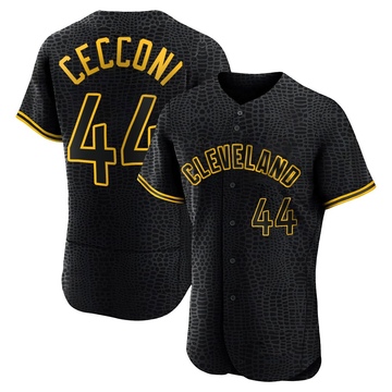 Slade Cecconi Men's Authentic Cleveland Guardians Black Snake Skin City Jersey