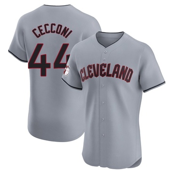 Slade Cecconi Men's Elite Cleveland Guardians Gray Road Jersey