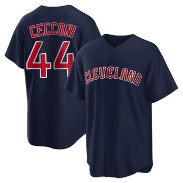 Slade Cecconi Men's Replica Cleveland Guardians Navy Alternate Jersey