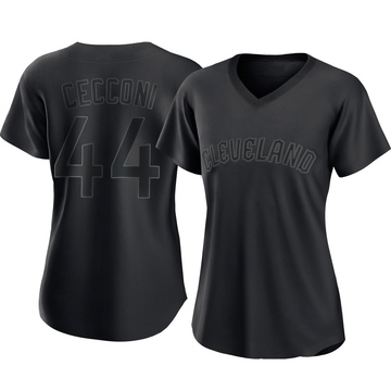 Slade Cecconi Women's Authentic Cleveland Guardians Black Pitch Fashion Jersey