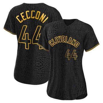 Slade Cecconi Women's Replica Cleveland Guardians Black Snake Skin City Jersey