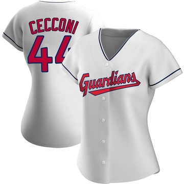 Slade Cecconi Women's Replica Cleveland Guardians White Home Jersey