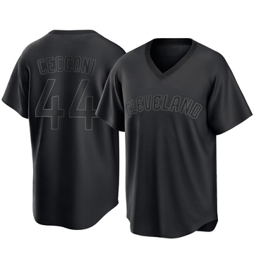 Slade Cecconi Youth Replica Cleveland Guardians Black Pitch Fashion Jersey